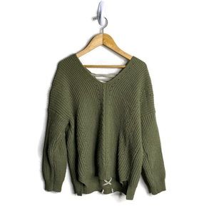 Hollister Green Sweater SMALL